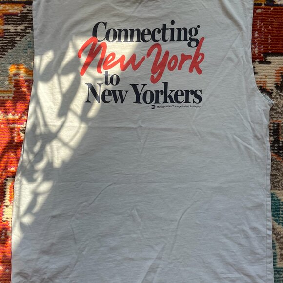 ONLY NY X MTA SLEEVELESS TEE (SIZE L) LIGHT BLUE - Picture 2 of 5
